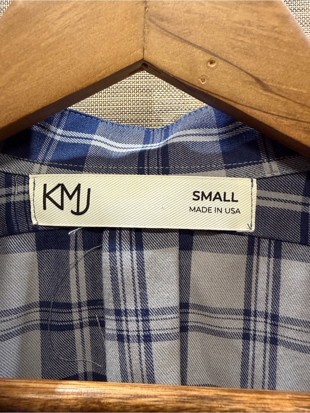 KMJ Plaid Ruffle Button Front Blouse Women’s S Preppy Southern - Picture 2 of 4